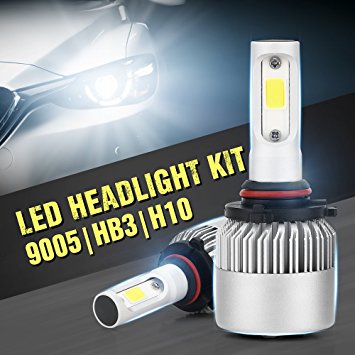 9005 LED Headlight Conversion Kit, Auto Car Led Headlamp Car COB Bulbs HB3, 6000K 9W-36W Cool White 7200LM, All-in-One Error Free Design (9005/HB3)
