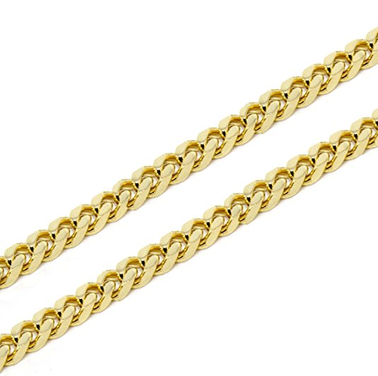 Mens Gold Tone 24" 6mm Thick Cut Cuban Curb Link Chain Necklace w/lobster clasp