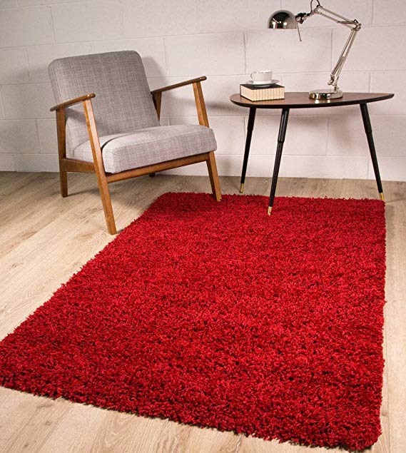 The Rug House SOFT THICK LUXURY WINE SHAGGY RUG 9 120cmx170cm