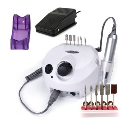 CoastaCloud Brand New 220V 18000-30000RPM White Professional Nails Salon Manicure Electric Nail Drill File Machine Kits with Pedal