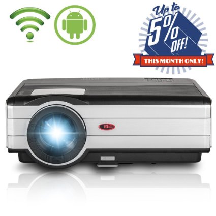 EUG X89 (A) LCD LED Wireless Android4.2 Wifi HD Video Projector Support 1080p 3D 3000 Lumens For Home Theater Cinema Games Ipad Iphone Laptop Portable