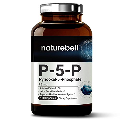 P-5-P (Pyridoxal-5-Phosphate) 75mg, 180 Capsules, Activated Vitamin B6, Powerfully Boosts Metabolism and Supports Nervous System, Non-GMO and Made in USA