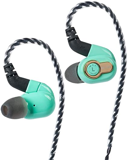 Linsoul BLON BL05S HiFi 10mm Carbon Diaphragm Dynamic Driver in-Ear Earphone IEM with 0.78mm 2pin Detachable Cable (with mic, BL05S-Green)