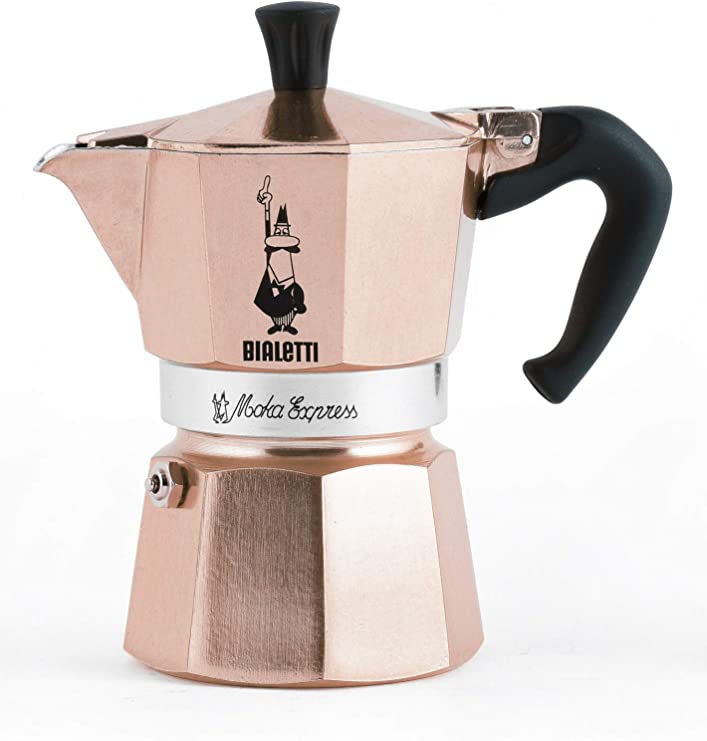 Bialetti Moka Express Coffee Maker (Rose Gold, 3-Cup)