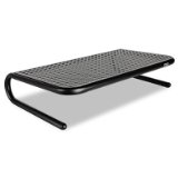 Allsop Large Metal Art Monitor Stand holds 50 lbs with keyboard storage space - Black 30336