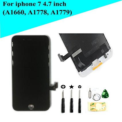 New Black LCD screeen replacement for iphone 7 4.7" with tool kit and direction video and instructions(Model: A1660, A1778, A1779)