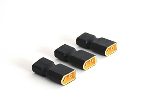 LHI 3 PCs Male XT60 XT-60 To Female T-Plug Deans Connector Adapter No wires
