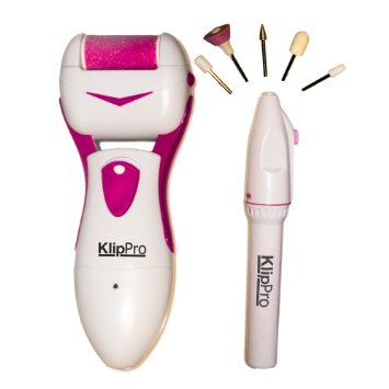 KlipPro Electric Callus Remover and Manicure Tools with 5 attachments