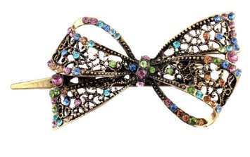 Leegoal Lovely Vintage Jewelry Crystal Bowknot Hair Clips Hairpins- For Hair Clip Beauty Tools