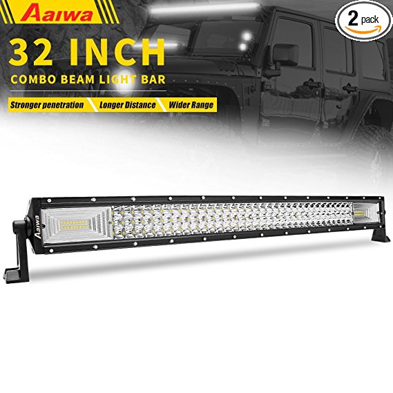 LED Light Bar Aaiwa 32" 405W Driving Light Bar IP67 Waterproof Spot-Flood Combo LED pod Light Bar Fog Light with Mounting Bracket for Off-road, Truck, Car, ATV, SUV, Jeep
