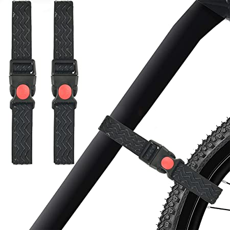 Cosmos 2 Pcs Bike Wheel Stabilizer Straps Anti-Slip Adjustable Fastening Tie Down Straps Reusable Versatile Hook & Loop Securing Straps