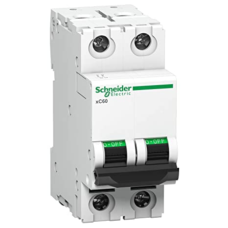 Schneider 63A DP C-Curve ACTI9 10kA MCB (White)