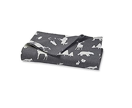 Woodland Animals Lodge Flannel Sheet Set - Gray (King)