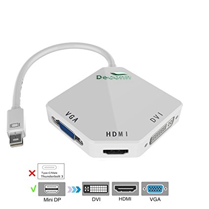 CableDeconn The Cobra Appearance Multi-Function Thunderbolt Mini DisplayPort DP To HDMI VGA DVI Cable Converter Adapter For MacBook Pro Air