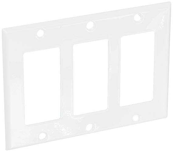 Morris 83132 Painted Steel Wall Plate, 3 Gang, White