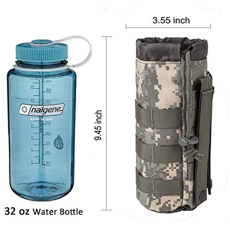 Sports Water Bottles Pouch Bag Tactical Molle Water Bottle Pouch Military Drawstring Water Bottle Holder Mesh Water Bottle Carrier