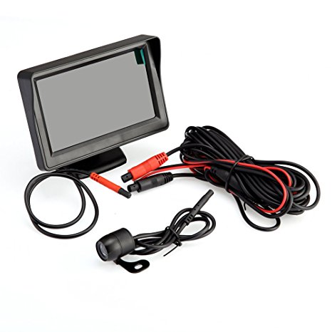 Digital Car Rear View Parking System Kit - 4.3" Color TFT LCD Car Rearview Monitor   Night Vision Car Rear View Reverse Reversing Waterproof Video Camera   Power Cable