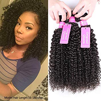 Original Queen 100% Brazilian Unprocessed Virgin Kinky Curly Human Hair Weave 3 Bundles Deep Curly Hair Extensions Mixed Length 10 10 10inches