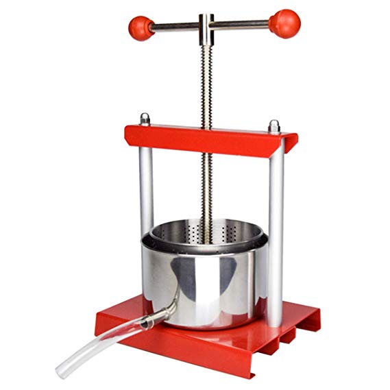 EJWOX 0.53 Gallon Stainless Steel Soft Fruit Wine Juice Press Cheese Making Press Tincture Press Herbal Press
