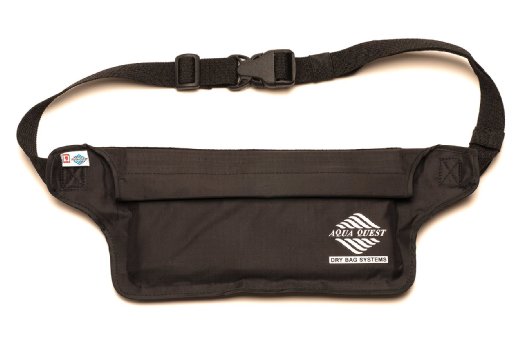 100% Waterproof - Aqua Quest AquaRoo Money Belt - Comfortable & Ultra-Light Waist Bag Travel Pouch - Durable & Easy to Conceal Dry Bag Fanny Pack - Black