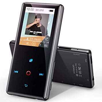 wiwoo MP3 Player with Bluetooth, 16GB Portable Music Player with FM Radio Touch Button Recorder, Metal Touch MP3 Player Expandable Up to 128GB