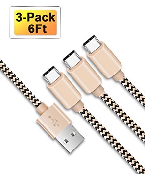 USB Type C Cable OTISA 3Pack 6Ft USB C to USB A Nylon Braided Fast Charging Sync Cable for Google Pixel,LG,Nintendo Switch,Samsung GalaxyS8,S8 ,New Macbook Other Type C cable Supported Devices