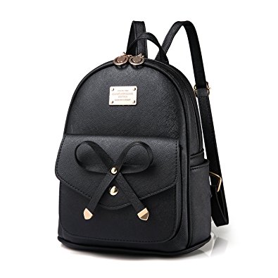 PINCNEL Girls Bowknot Cute Leather Backpack Mini Shoulder Bag Backpack Purse For Women
