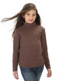 high5 Big Girls solid Color Turtleneck 100 Cotton 6-14 Years Multiple Colors