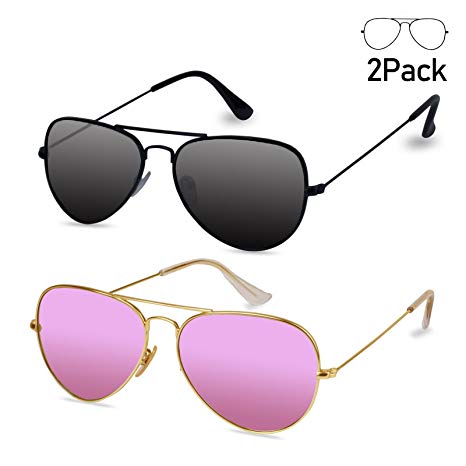 Livhò G Sunglasses for Men Women Aviator Polarized Metal Mirror UV 400 Lens Protection