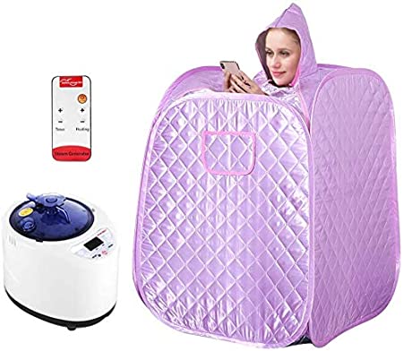 ETE ETMATE Portable Sauna Spa Steamer, Personal Therapeutic Sauna for Weight Loss, Single Sauna with Foldable and Steamable Feet, Storage Bag, Remote Control, Fumigation Machine