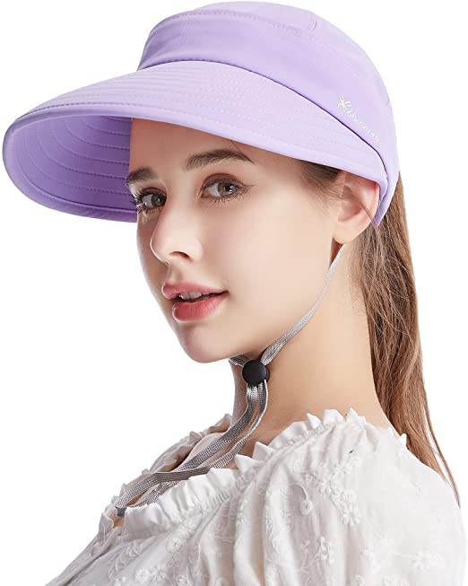 RongYue Womens Fashion Sun Hats UPF 50  UV Sun Protective Convertible Golf Visor Caps