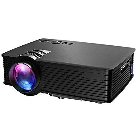 Victsing LCD Video Projector Mini Portable HD 1080P LED Multimedia Projector, High Resolution for Video Movie Party Games Home Entertainment