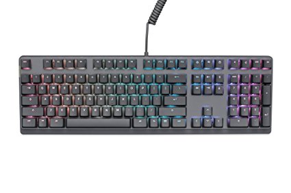 Mionix Wei PC and Mac RGB Mechanical Keyboard Silent - Great For eSports Made For Gamers And Artists - Quite Cherry MX Red Switches - Durable USB Metal Keyboard Black / Grey