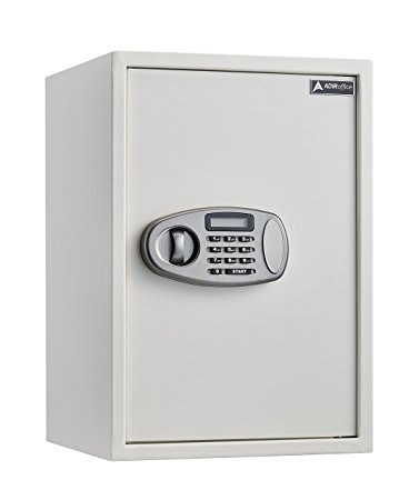 AdirOffice Security Safe with Digital Lock - White - 2.32 Cubic Feet