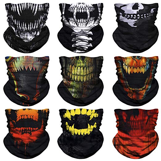 NTBOKW Face Mask Bandana for Sun Dust Wind Seamless Headband for Men Women Neck Gaiter Rave Face Mask for Festival Party Riding Motorcycle Riding Biker Cycling Fishing Tube Mask 4/6 / 9 Pack