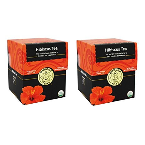Organic Hibiscus Flower Tea - Kosher, Caffeine Free, GMO-Free - 18 Bleach Free Tea Bags(Pack of 2)