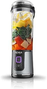 Ninja BC151BK Blast Portable Blender, Cordless, 18oz. Vessel, Personal Blender for Shakes & Smoothies, BPA Free, Leakproof Lid & Sip Spout, USB-C Rechargeable, Dishwasher Safe Parts, Black