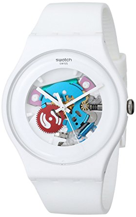 Swatch White Lacquered Ladies Watch SUOW100