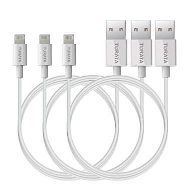 3 Packs iPhone Charger Cables ,Turata 3 Packs 3ft Lightning to USB Cable Charging Cord Powerline USB Cable for iPhone 5/5S/5C 6/6S 7/7Plus/8/8Plus iPad mini/Air/Pro iPod touch 5 (White)