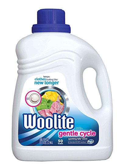 Woolite Gentle Cycle Liquid Laundry Detergent for HE and Regular Machines, Sparkling Falls Scent, 100 Ounce