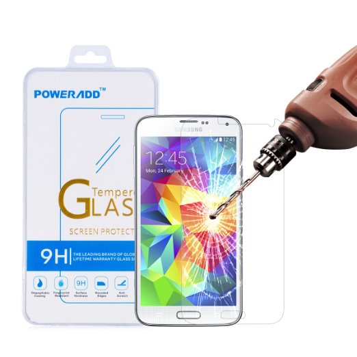 Poweradd Tempered Glass Screen Protector for Samsung Galaxy S5 - Retail Packaging