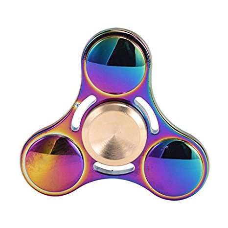 New EDC Tri-Spinner Fidget Pattern Hand Spinner Metal Fidget Spinner And ADHD Adult decompression Toys Round Colorful 2017
