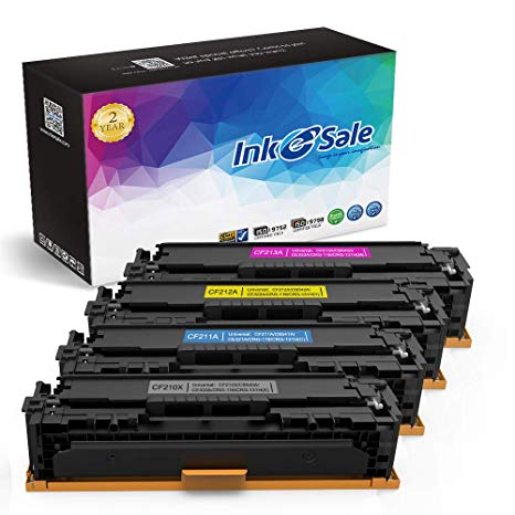 INK E-SALE Compatible Toner Cartridge Replacement for HP 131A 131X CF210A CF210X CF211A CF212A CF213A,for use with HP Laserjet Pro 200 Color M251nw HP MFP M276nwLBP7110Cw Printer，(KCMY, 4-Pack)