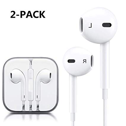 QinSH Headphones,3.5mm Earbuds/Earphones, Wired Noise Isolating Built-in Microphone & Volume Control Compatible with iPhone 6s 6 Plus 5s 5c 5 4s SE iPad iPod 7 All 3.5mm Earbuds Devices