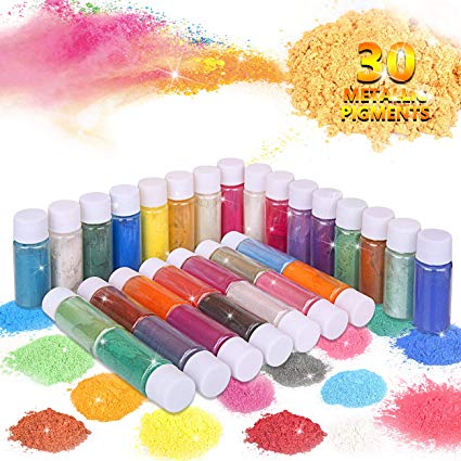 Epoxy Resin Dye,Mica Powder,Pigments Powder,Soap Dye,for Slime Coloring,Bath Bomb Dye,Eyeshadow and Lips Makeup Dye Bright Nail Art Candles Colorants Etc (30 Colors 5g/0.17oz Each)