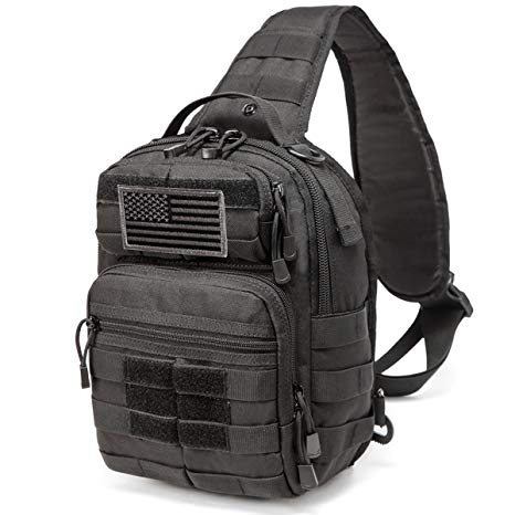 CRAZY ANTS Tactical Sling Bag Rover Molle Pack Shoulder Sling Backpack for Man