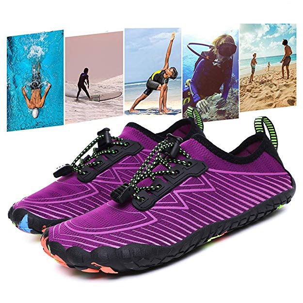 YiAchieve Water Shoes,Quick Dry Water Shoes for Women Men Barefoot Water Shoe Beach Shoes for Swimming Diving Surf Aqua Sports Pool Beach Walking Yoga