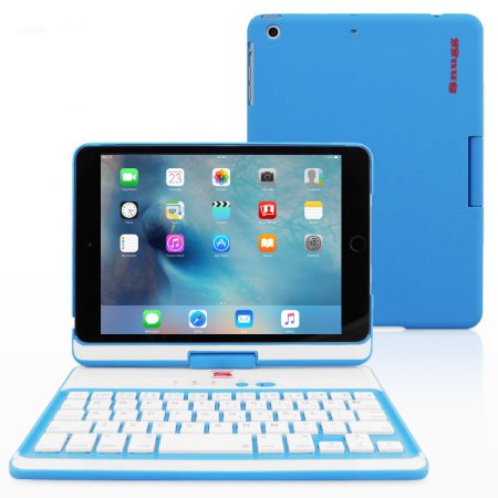 Snugg Ultra Slim Rotatable Keyboard Cover for Apple iPad Mini 4 Retina, Blue