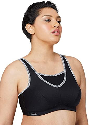 Glamorise Women's Full Figure No Bounce Plus Size Camisole Wirefree Back Close Sports Bra #1066