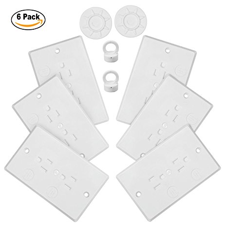 Child Safety Outlet Covers Baby Proofing Electric Wall Socket Plugs 6 Pack   2 Keys by YOOFOSS